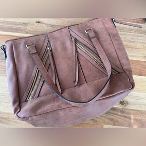 a.n.a Brown Women's Tote Bag with Zipper Accents